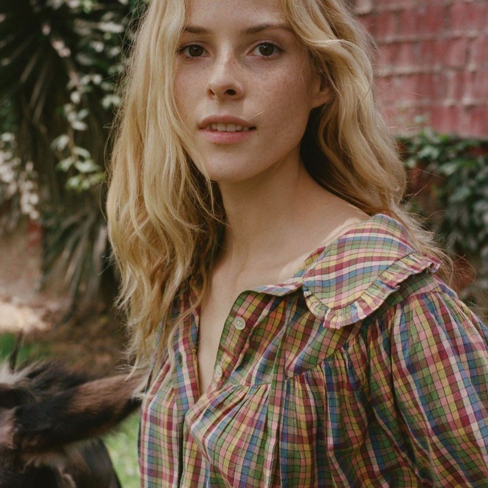 Doen Rainbow Plaid Billie Top